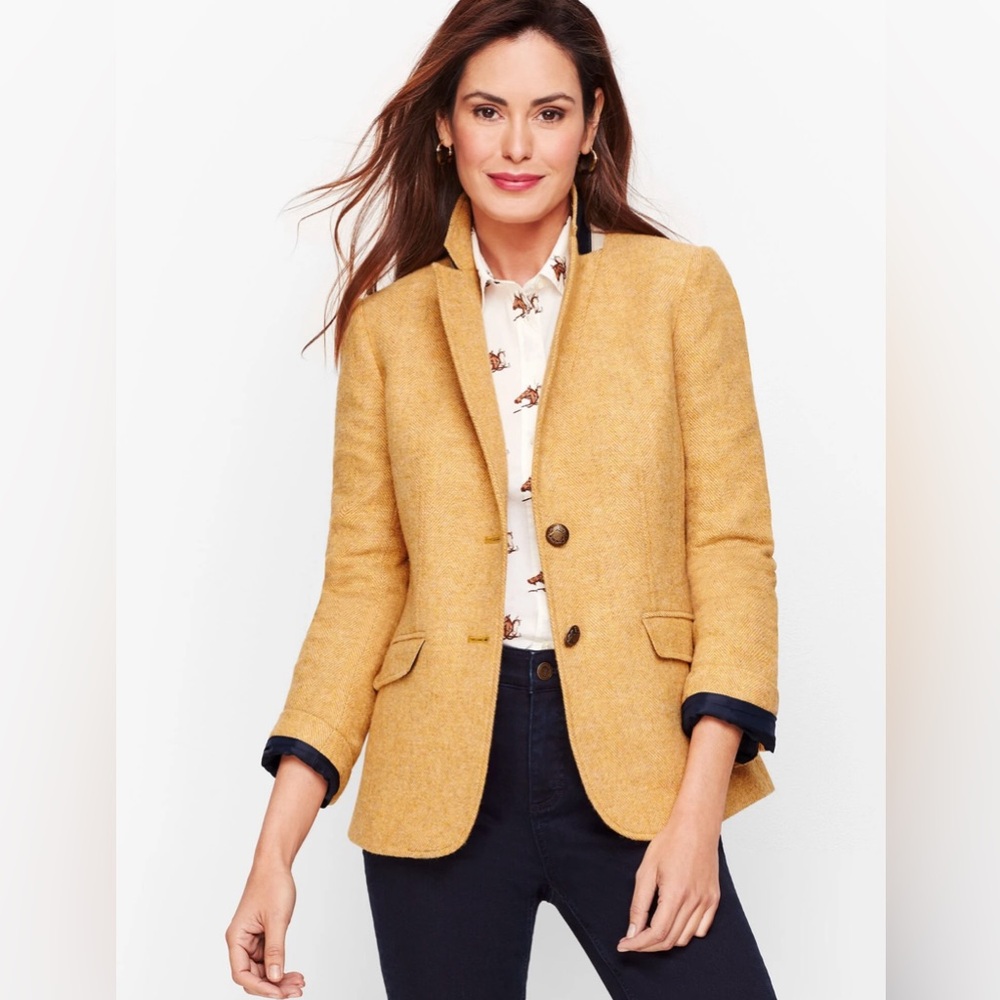 Talbot’s Shetland Wool Blazer Yellow NWT
